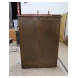 ANTIQUE  OAK SCHOOL HOUSE CUPBOARD