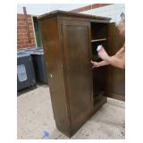 ANTIQUE  OAK SCHOOL HOUSE CUPBOARD