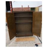 ANTIQUE  OAK SCHOOL HOUSE CUPBOARD
