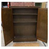 ANTIQUE  OAK SCHOOL HOUSE CUPBOARD