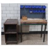 ROLLING WOOD SHELF & WORK BENCH
