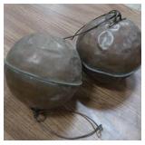2 ANTIQUE COPPER TANK FLOATS