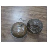 2 ANTIQUE COPPER TANK FLOATS