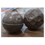 2 ANTIQUE COPPER TANK FLOATS