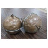 2 ANTIQUE COPPER TANK FLOATS
