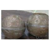 2 ANTIQUE COPPER TANK FLOATS