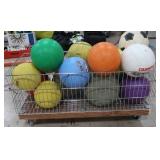 WHEELY CART FULL OF COLORFUL BALLS