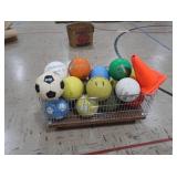 WHEELY CART FULL OF COLORFUL BALLS
