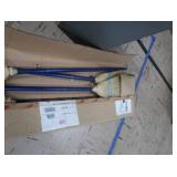 BRAND NEW IN BOX BROOMS & WOODEN STICKS