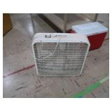 COLEMAN RED COOLER AND FLOOR FAN