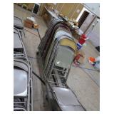 30+ METAL FOLDING CHAIRS ON ROLLING CART