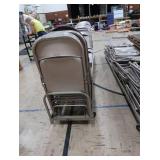 30+ METAL FOLDING CHAIRS ON ROLLING CART