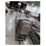 30+ METAL FOLDING CHAIRS ON ROLLING CART