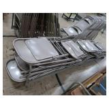 25+ METAL FOLDING CHAIRS ON ROLLING CART