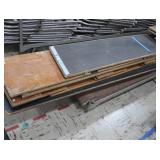 WOODEN SITTING/BLEACHERS ON METAL ROLLY CART