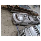 25+ METAL FOLDING CHAIRS ON MOVABLE ROLLY CART
