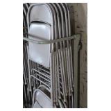 25+ FOLDING CHAIRS ON METAL ROLLY CART