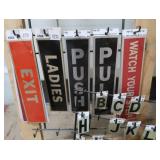 3 RACKS PLUS LOTS OF SELF REFLECTING LETTERS AND NUMBERS