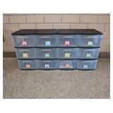 SET OF 4 3 DRAWER "STERILITE" PLASTIC STORAGE