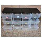 SET OF 4 3 DRAWER "STERILITE" PLASTIC STORAGE