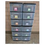 SET OF 4 3 DRAWER "STERILITE" PLASTIC STORAGE