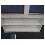 2 WHITE WOOD SHELVES