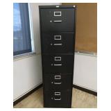 LARGE TALL 5 DRAWER BLACK FILE CABINET