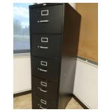 LARGE TALL 5 DRAWER BLACK FILE CABINET