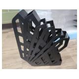 WOODEN SHELF WITH MISC PLASTIC SORTING TOTES/CONTAINERS