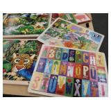 LARGE LOT OF CUTE WOODEN PUZZLES