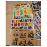 LARGE LOT OF CUTE WOODEN PUZZLES