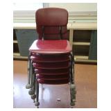 6 SMALLER RED CHAIRS