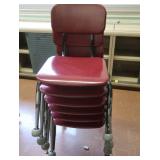 6 SMALLER RED CHAIRS