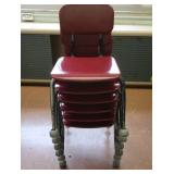 6 SMALLER RED CHAIRS