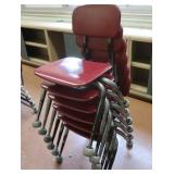 6 SMALLER RED CHAIRS