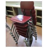 6 SMALLER RED CHAIRS