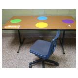 FUN COLOR SPOT TABLE AND NICE COMPUTER CHAIR