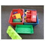 TWO CONTAINERS OF LEGOS