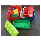 TWO CONTAINERS OF LEGOS