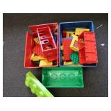TWO CONTAINERS OF LEGOS