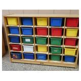 25 CUBBY WOODEN SHELF