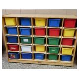 25 CUBBY WOODEN SHELF