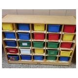 25 CUBBY WOODEN SHELF