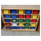 25 CUBBY WOODEN SHELF