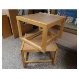 2 SQUARE WOODEN TABLES