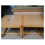 2 SQUARE WOODEN TABLES
