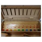 WOODEN DESK + VINTAGE WOODEN GAME