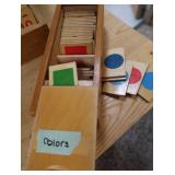 WOODEN DESK + VINTAGE WOODEN GAME