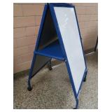 RED AND BLUE WHITE BOARD EASIL
