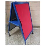 RED AND BLUE WHITE BOARD EASIL